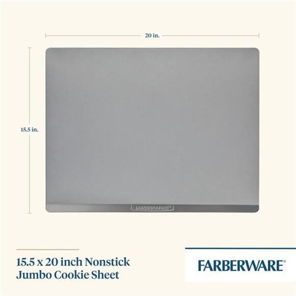 Insulated Bakeware Nonstick Cookie Baking Sheet, 15.5" x 20", Light Gray - Picture 2 of 7